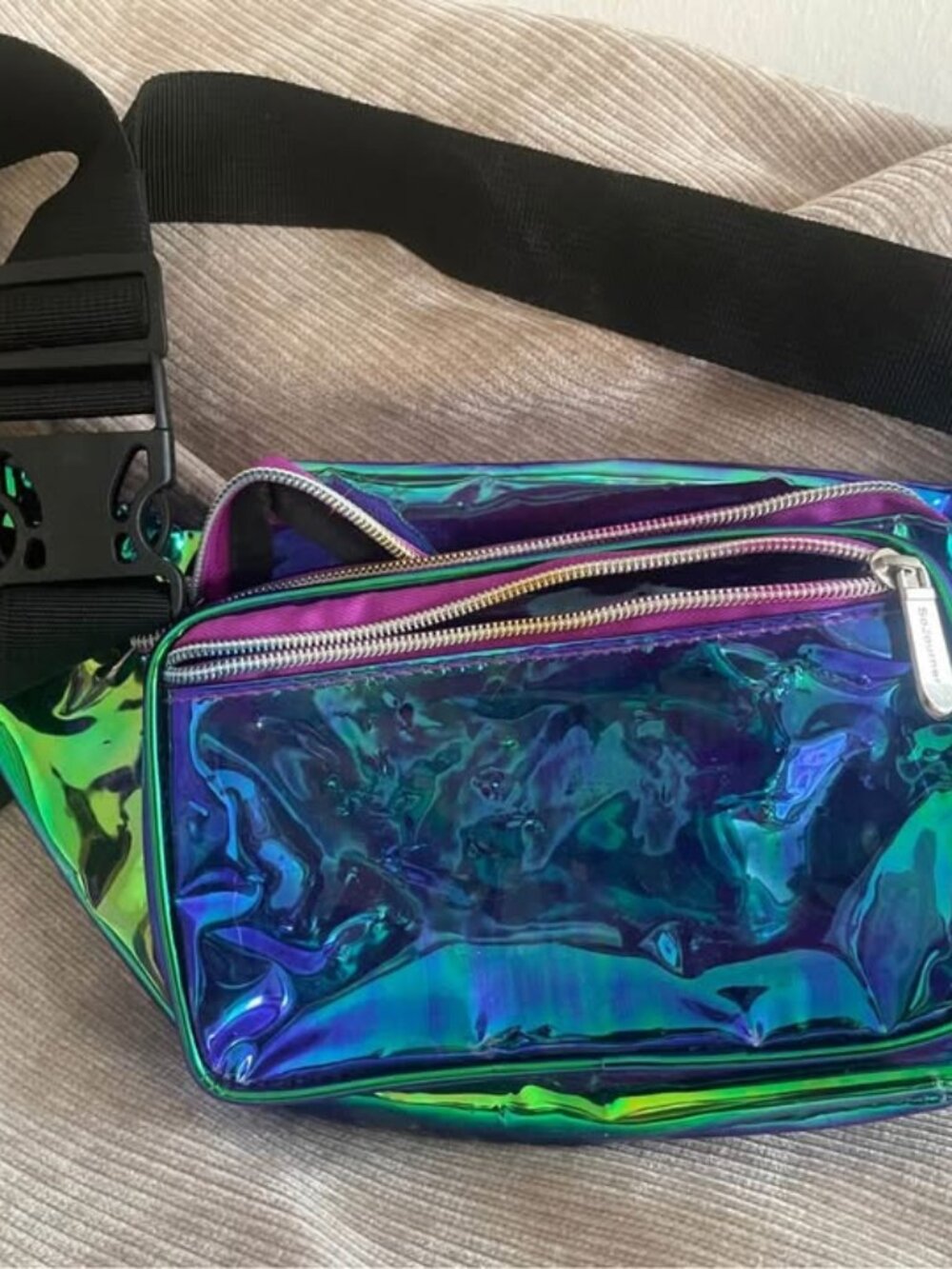 Multicolor see-through fanny pack